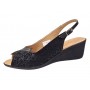 Sandale dama negre din piele naturala cu platforma orto Marissa CLP04N